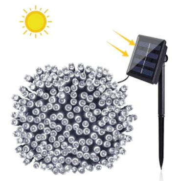 Set 2 x instalatie Gradina cu incarcare solara, 100 LED, 10 metri, alb rece [6]