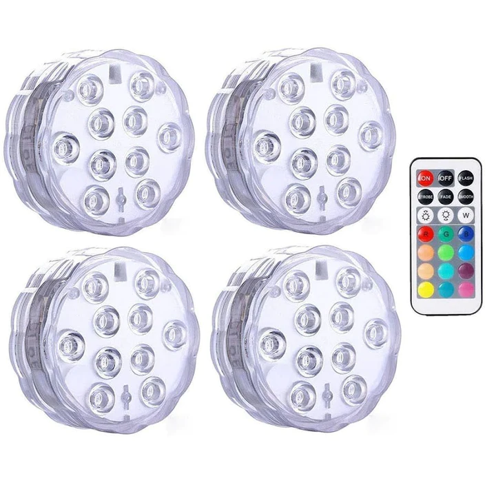 CASA SI GRADINA - Set 4 lampi LED RGB, cu telecomanda, rezistente la apa
