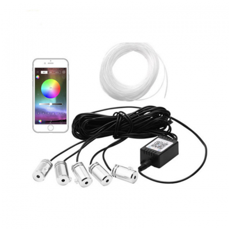 Banda LED auto, lumina ambientale , 6M, aplicatie mobil, 4 module [1]