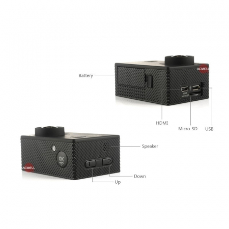 Camera GO PRO Ultra HD Subacvatica cu Ecran 2 Inch [2]