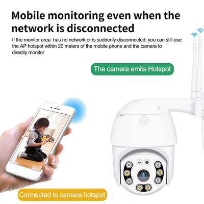 Camera supraveghere WIFI, 3MP, FULL HD, vedere color noaptea, Micro SD, Rotire 360, detectie forma umana [3]