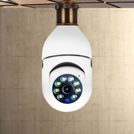 Camera Supraveghere WiFi  Panoramica Mod vedere nocturna Rotatie 360 grade, Alb [2]