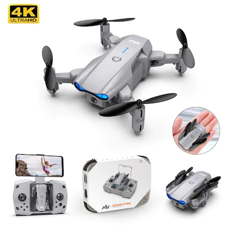 Drona KY906, brate pliabile, wifi, buton de Return To Home, camera 4K cu transmisie live pe telefon [1]