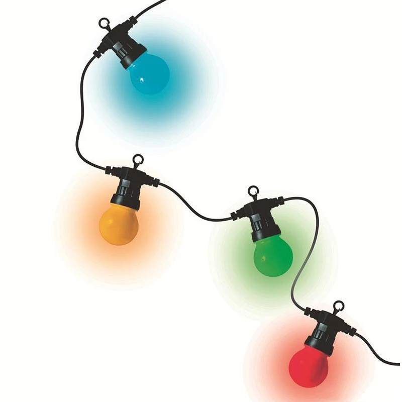 CASA SI GRADINA - Ghirlanda Decorativa 10 Globuri LED Colorate 5m 10Becuri Interior/Exterior