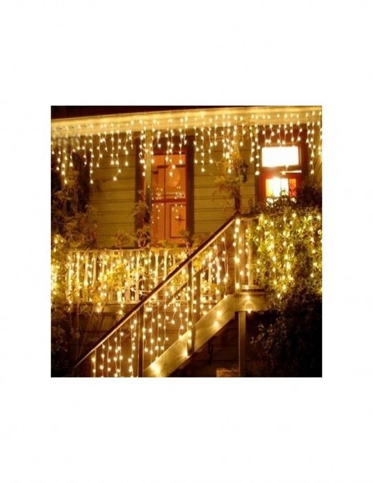 Instalatie de Craciun, tip franjuri / turturi, 8 m, 200 leduri, 8 jocuri de lumini [3]