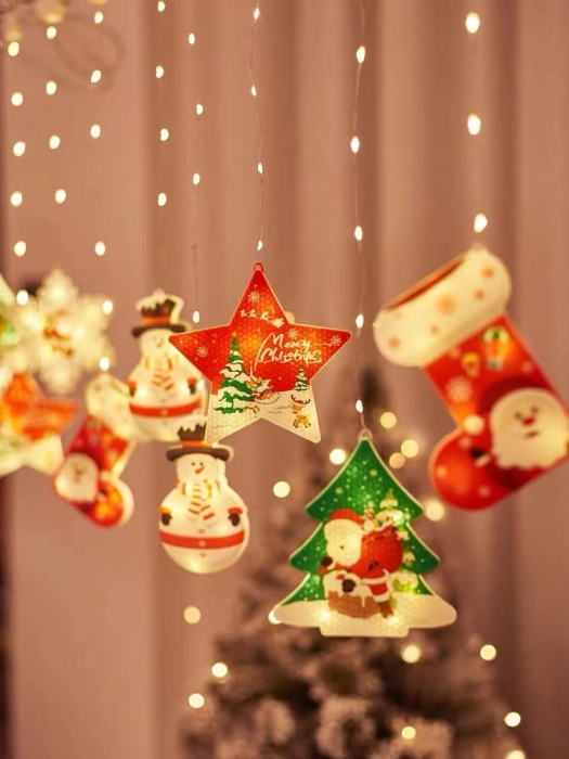 Instalatie Perdea de Crăciun LED, 10 figurine, 3 m, interconectabila [3]