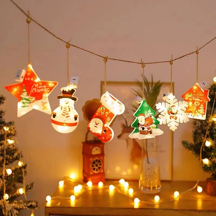 Instalatie Perdea de Crăciun LED, 10 figurine, 3 m, interconectabila [2]