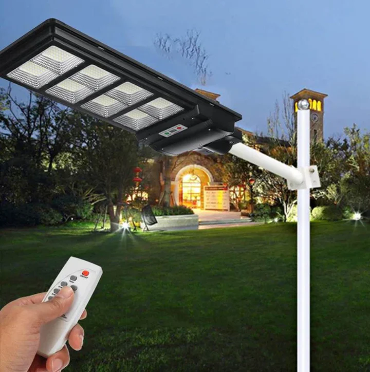 Lampa Solara, 400W Jortan Slim Panou Fotovoltaic Si Senzor de Miscare + Telecomanda + Suport Metalic Cadou [5]