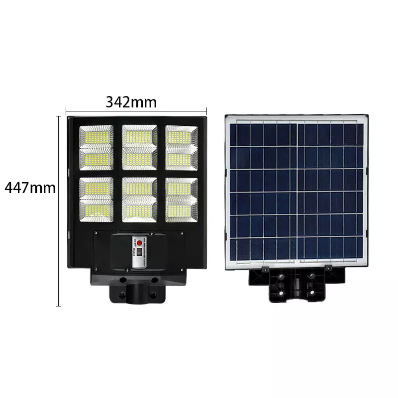 Lampa Solara Stradala Tripla cu Telecomanda si Panou Solar Incorporat, 600W 800W 1000W [5]