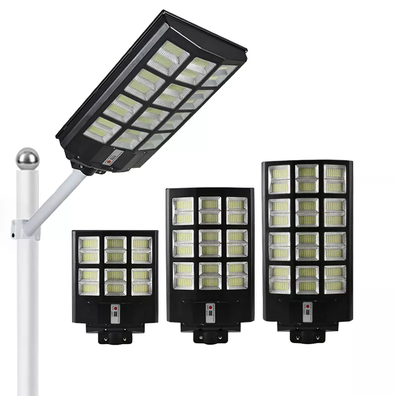 Lampa Solara Stradala Tripla cu Telecomanda si Panou Solar Incorporat, 600W 800W 1000W [8]