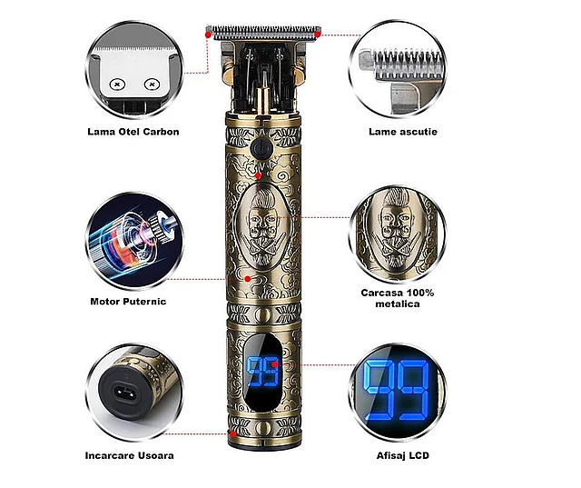 Mașina de Tuns Profesionala cu Ambalaj Premium Trimmer BarberPro [5]