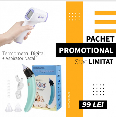 PACHETE PROMOTIONALE - Pachet Termometru Digital si Aspirator Nazal Bebelusi