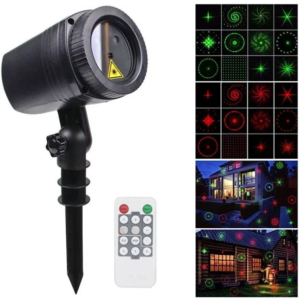 ARTICOLE DE SARBATORI - Proiector Laser de Exterior  Smart Gadget cu 2 Iesiri Laser Telecomanda Negru