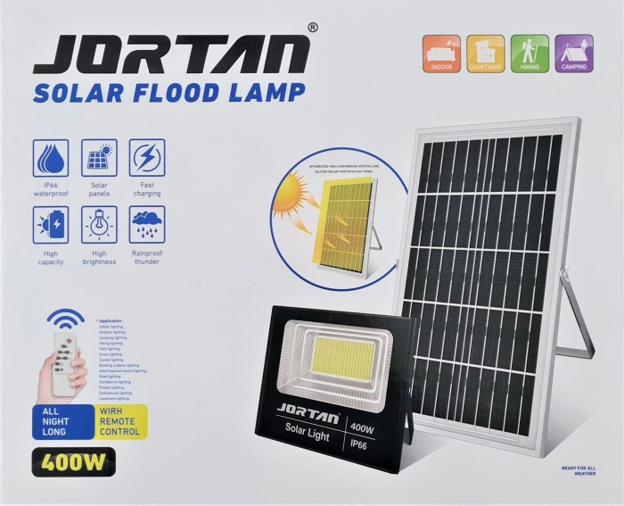 Proiector LED Jortan cu panou solar si telecomanda, 100w , 200w ,400w , 600w ,IP66 , 6500 k [4]