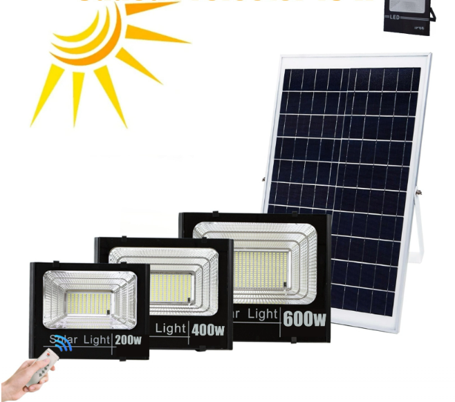 LAMPI SOLARE - Proiector LED Jortan cu panou solar si telecomanda, 100w , 200w ,400w , 600w ,IP66 , 6500 k