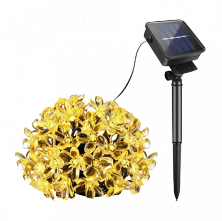 Set 2 x Instalatie Solara de Gradina Flori de Cires cu 50 LED-uri, Alb cald [1]