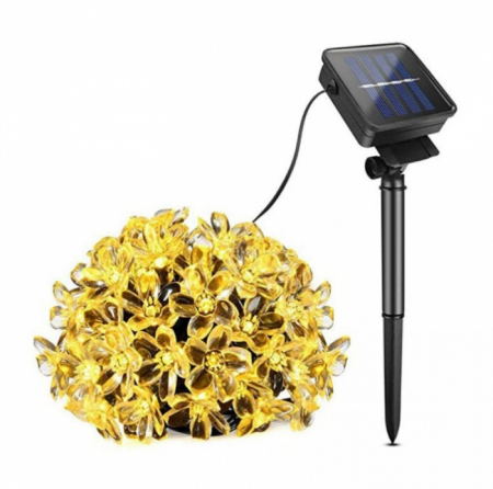 Set 2 x Instalatie Solara de Gradina Flori de Cires cu 50 LED-uri, Alb cald [2]