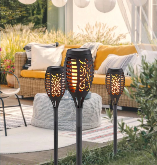 PACHETE PROMOTIONALE - Set 3 x Lampa Solara tip Flacara 51cm