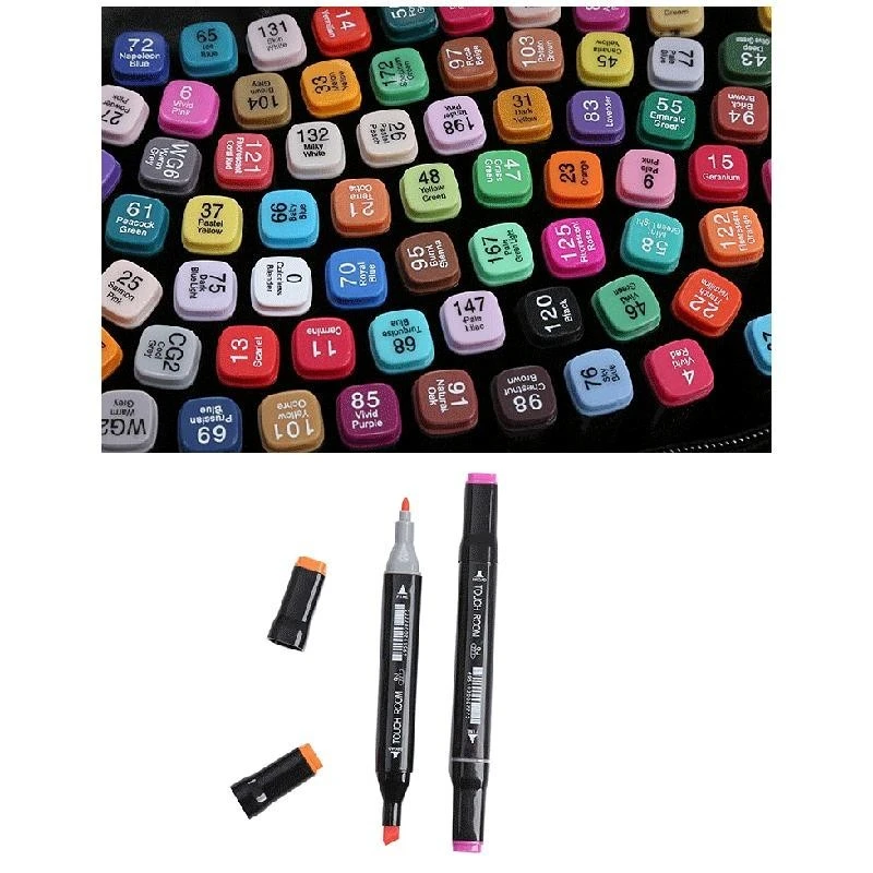 Set 48 Markere Profesionale cu Varf Dublu [1]