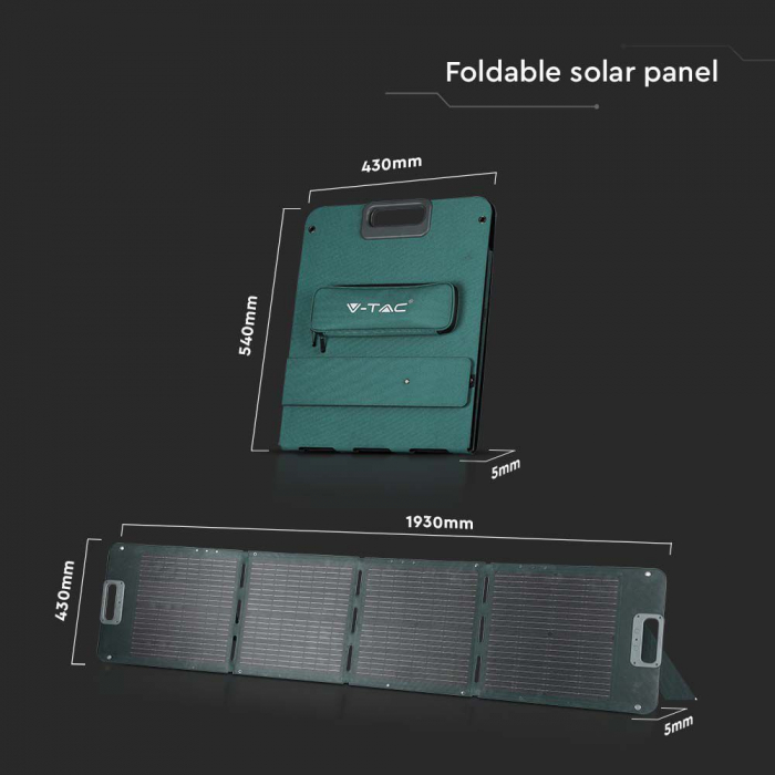 Panou fotovoltaic V-TAC, 120W, Pliabil, IP67, Compatibil cu Statiile Portabile [5]