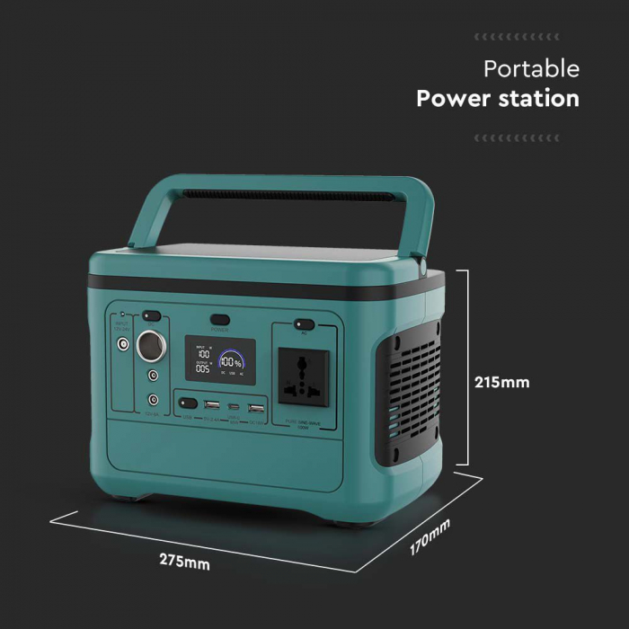 Statie de stocare portabila V-TAC, 500W, Port USB, USB-C, QUICK CHARGE, Incarcare Wireless [8]