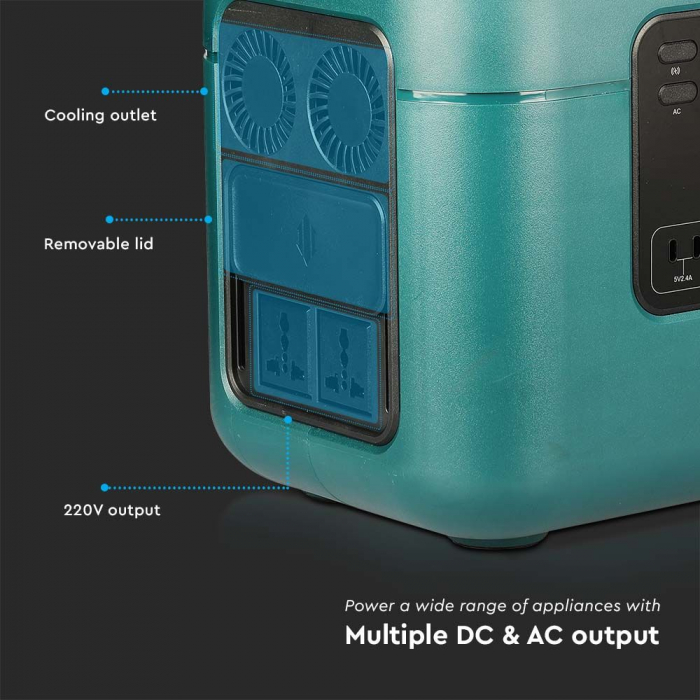Statie de stocare portabila V-TAC, 1000W, Port USB, USB-C, QUICK CHARGE, Incarcare Wireless [10]