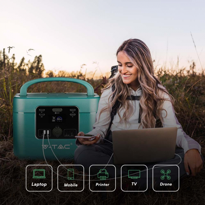 Statie de stocare portabila V-TAC, 1000W, Port USB, USB-C, QUICK CHARGE, Incarcare Wireless [20]