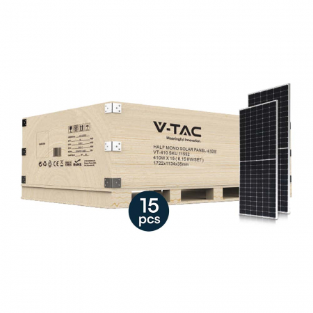 KIT-uri Solare Fotovoltaice - Kit Fotovoltaic 6kW, 15 Buc 410W Panou Solar Monocristalin 1722x1134x35mm