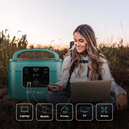 Statie de stocare portabila V-TAC, 1000W, Port USB, USB-C, QUICK CHARGE, Incarcare Wireless [19]