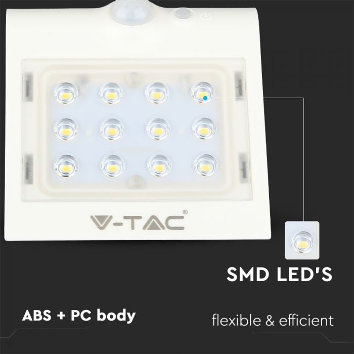 1.5W Lampă solară LED Alb natural Corp Alb [4]