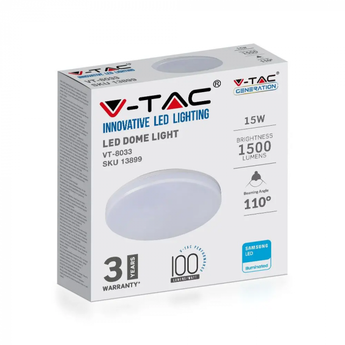 Aplica LED V-TAC, IP44, Cip Samsung, 3 ani Garantie, Rotunda [4]