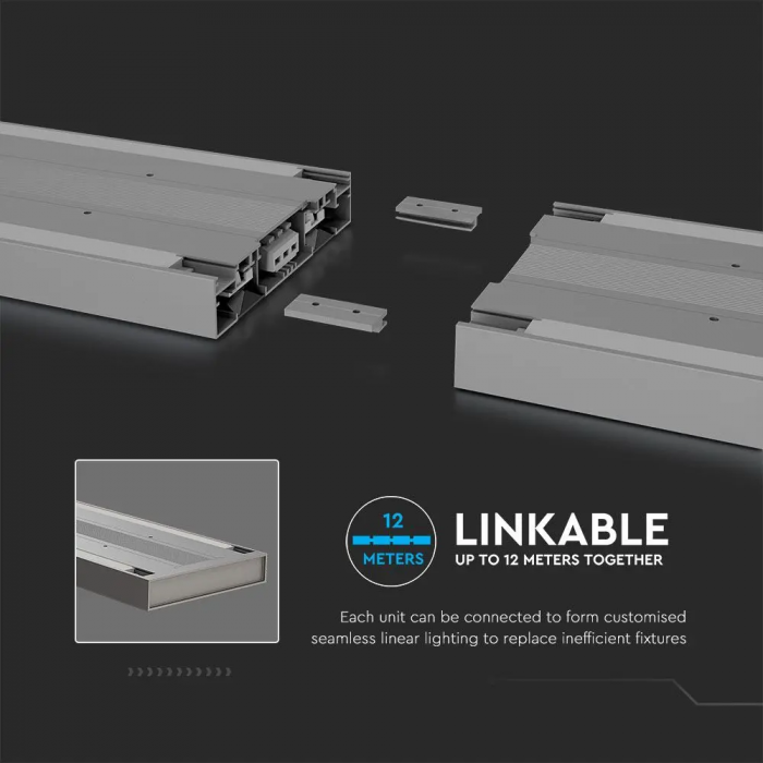 Lampa LED Liniara V-TAC, 60W, Conectabila, Cip Samsung, Lumina Neutra, Dimabila [11]