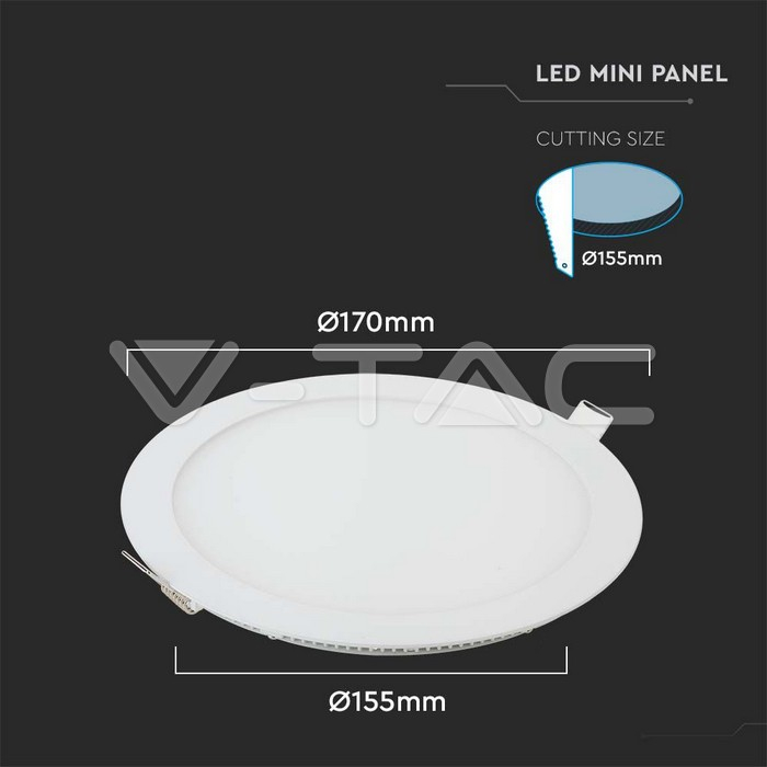 12W Mini Panel LED Rotund 3000K [2]