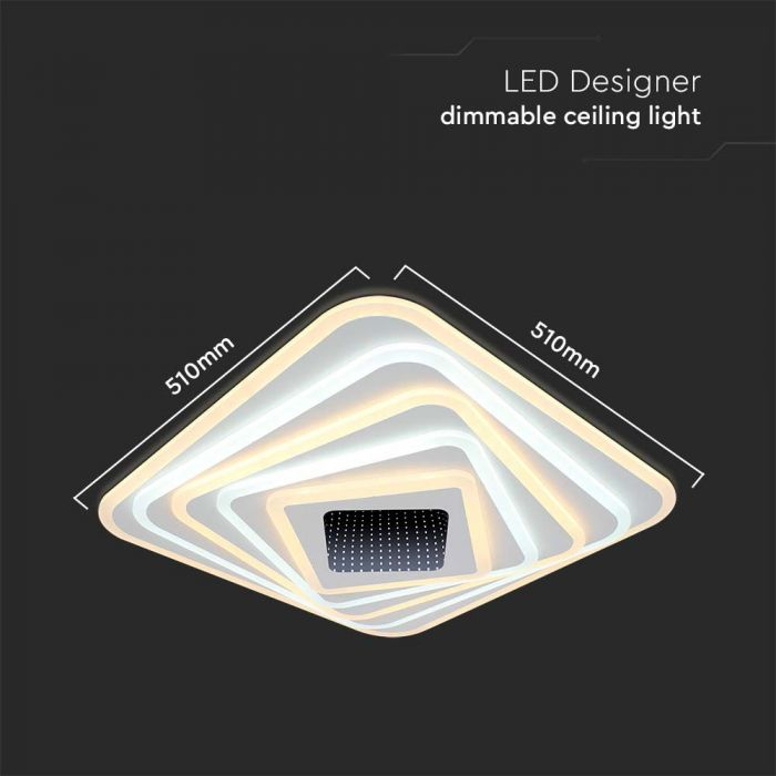 150W Lampă de Design Smart pentru Plafon 3000K+6000K Dimabil, cu Telecomandă [2]