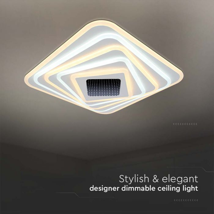 150W Lampă de Design Smart pentru Plafon 3000K+6000K Dimabil, cu Telecomandă [3]