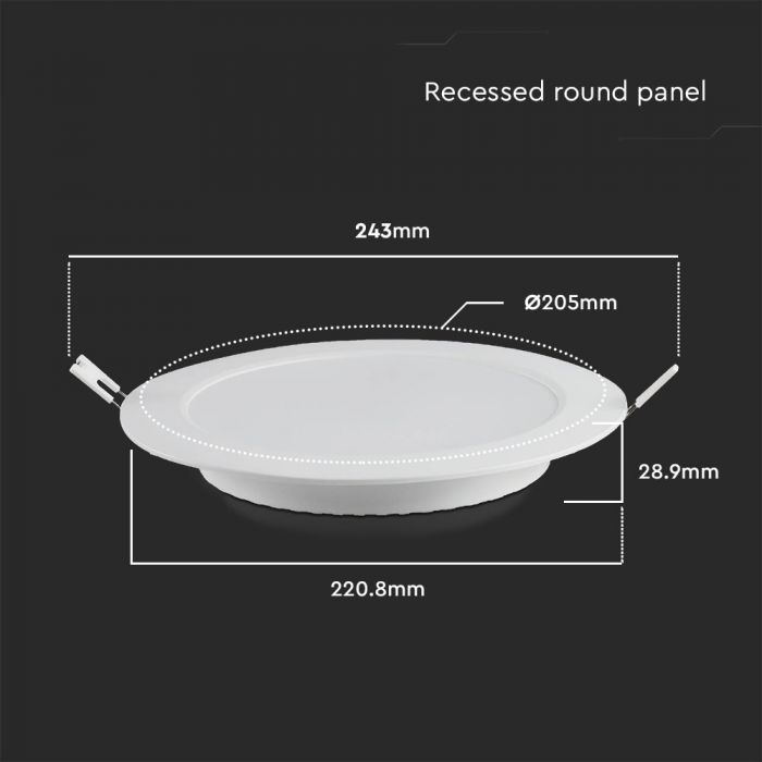18W Panou LED Backlit Rotund Încastrat 6500K [3]
