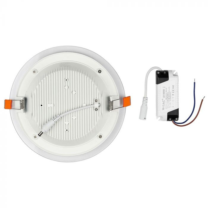 18W Panou LED sticlă Rotund, Alb rece [2]