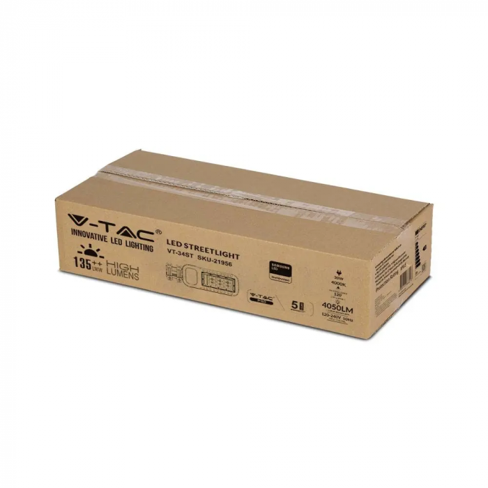 Lampa Stradala LED V-TAC, 50W, Slim, 6850lm, Cip Samsung, 135lm/W, 5 ani Garantie [6]