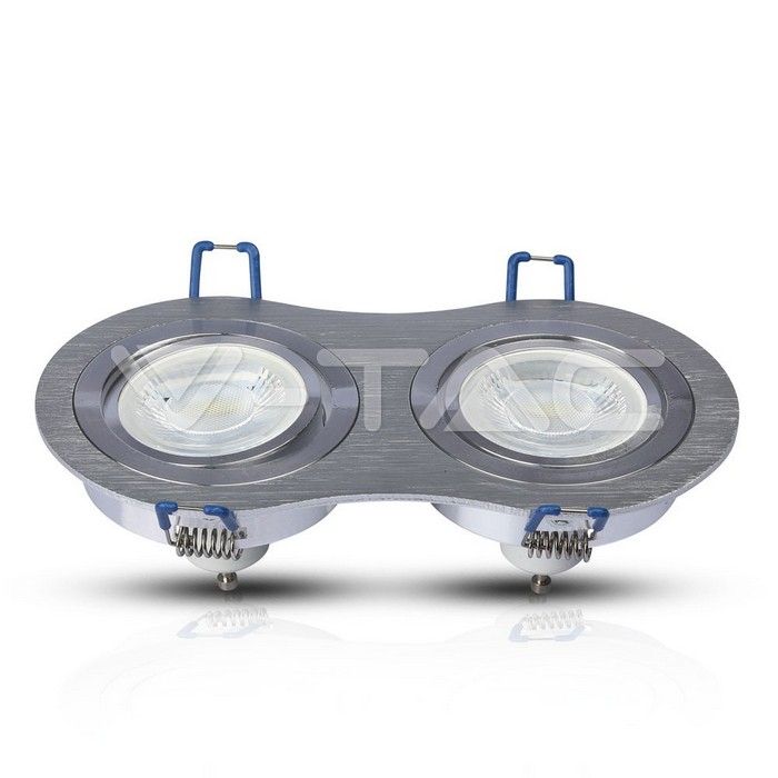2 x Carcasă pentru spoturi LED GU10, Rotund, Aluminiu [2]