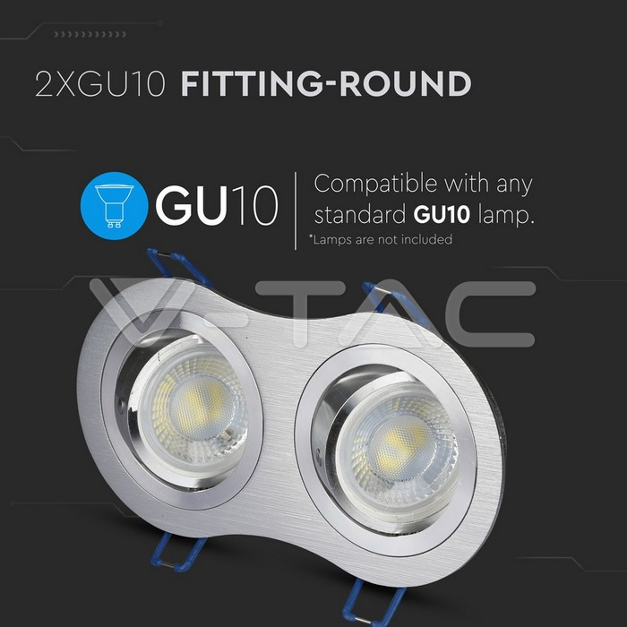 2 x Carcasă pentru spoturi LED GU10, Rotund, Aluminiu [3]