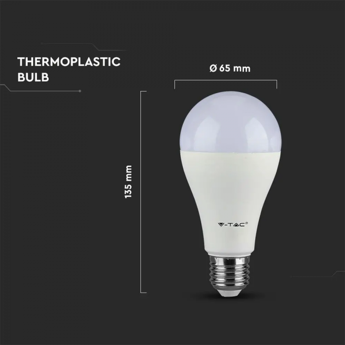 Bec LED V-TAC, 12W, 1521lm, E27, A60, Cip Samsung, 5 ani garantie, Lumina Neutra [4]