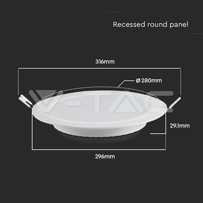 24W Panou LED backlit rotund incastrat 4000K [2]