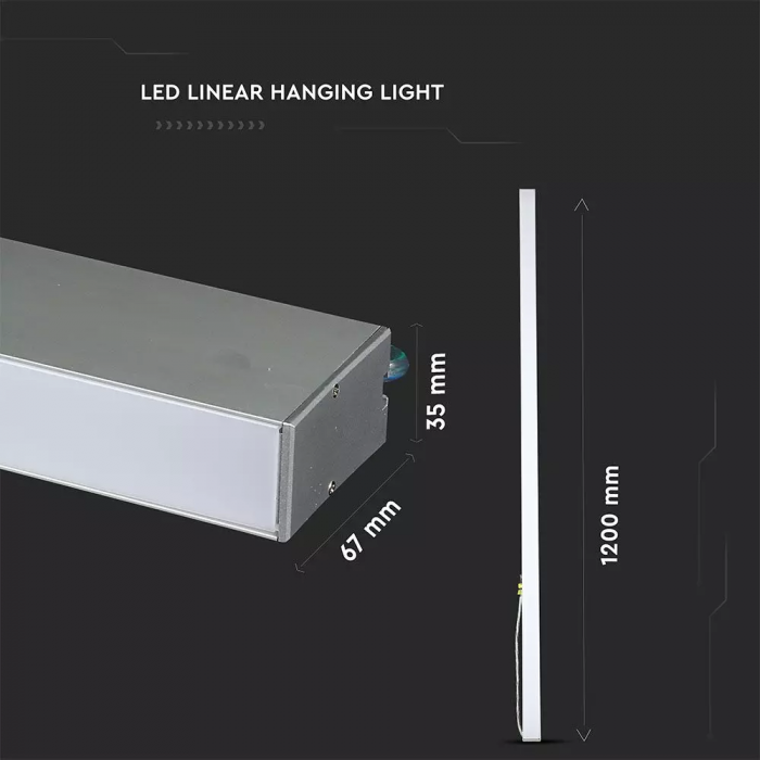 Lampa LED Liniara V-TAC, 40W, Cip Samsung, Montaj Suspendat, 5 Ani Garantie [5]