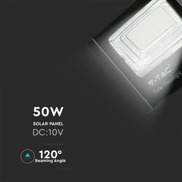 Proiector LED V-TAC cu Panou solar, 50W, IP65, 6000K, 4200lm [4]