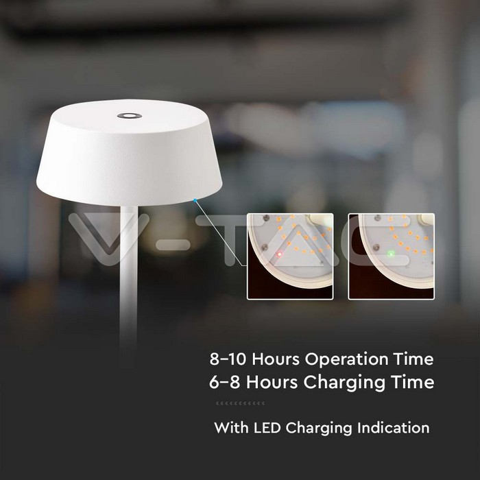 2W Lampă de masă LED corp alb IP54 3000K [3]