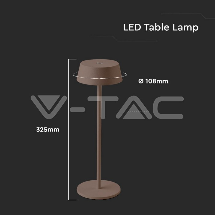 2W LED Lampă de Masă corp maro 3000K IP54 [5]