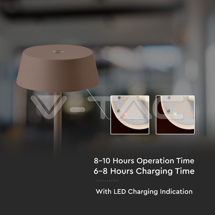 2W LED Lampă de Masă corp maro 3000K IP54 [4]