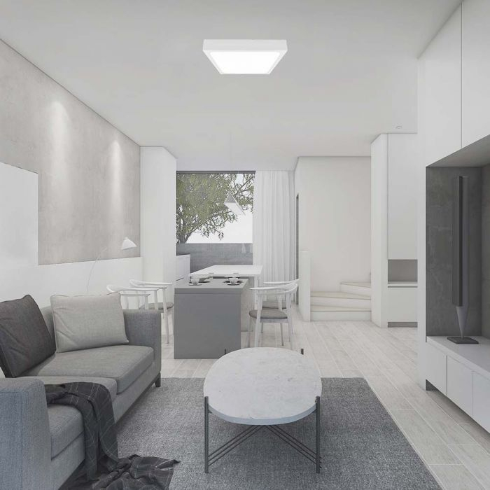 30W Plafonieră LED Pătrată Ramă Albă 4000K IP44 [2]