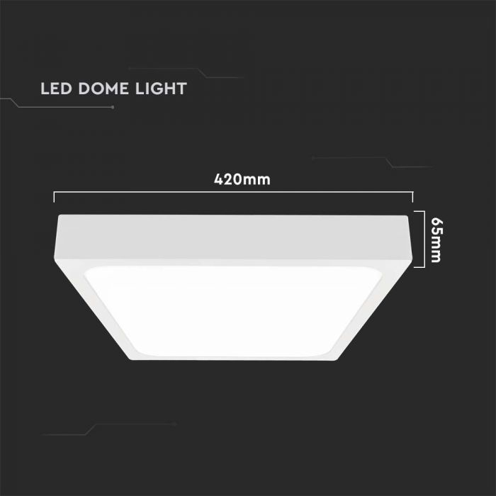 30W Plafonieră LED Pătrată Ramă Albă 4000K IP44 [3]