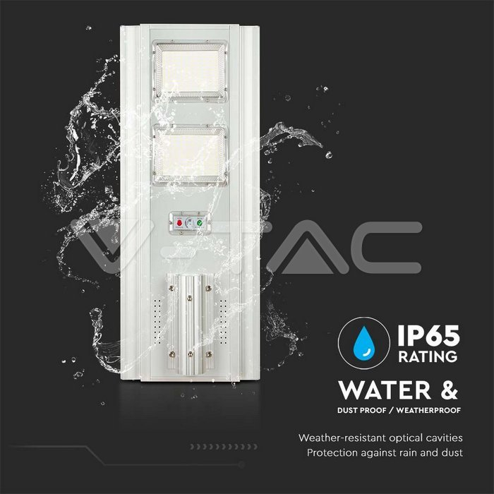 33W LED Lampă Stradală cu Panou Solar 6400K Aluminu + PC [3]